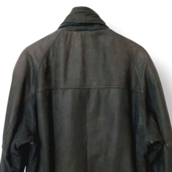 Vintage Hunting Horn Classics Leather Bomber Aviator Jacket In Black Size XL - Picture 5 of 16